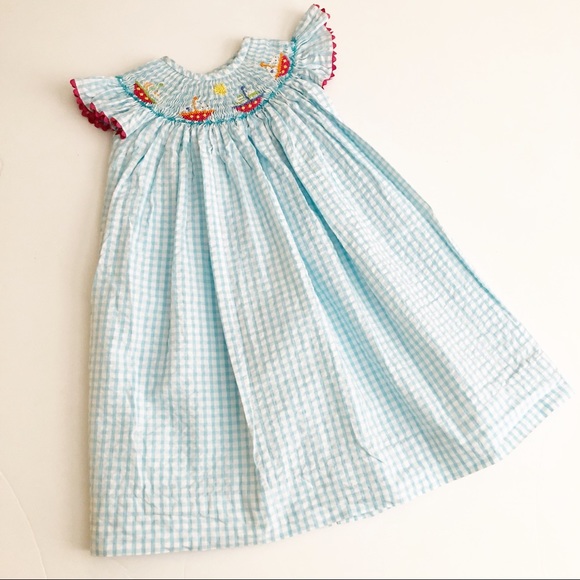 Other - Secret Wishes Blue Gingham Smocked Dress